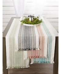 Design Imports Striped Fringed Table Runner