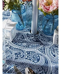 Design Imports Paisley Print Outdoor Tablecloth with Zipper, 60" x 84"