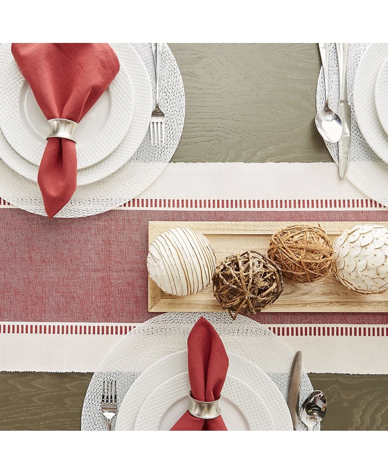 Design Imports Barn Dobby Stripe Table Runner, 13" x 108"