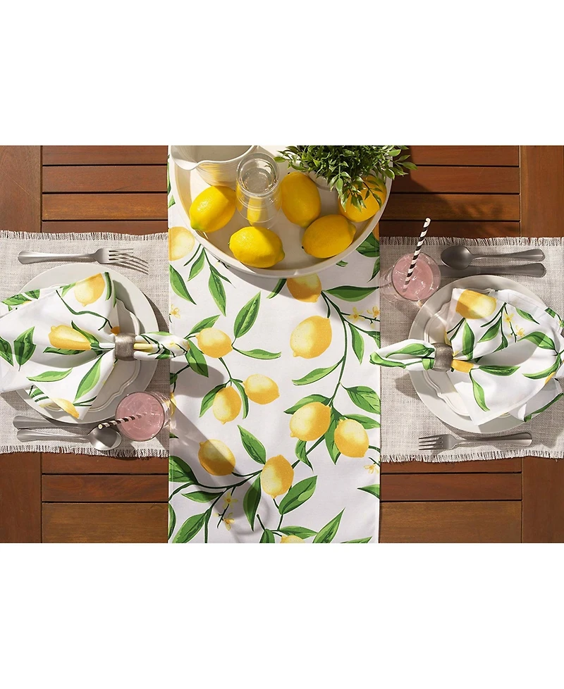 Design Imports Lemon Bliss Print Outdoor Napkin, Set of 6