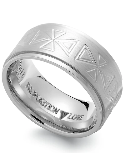 Proposition Love Cobalt Triangle Motif Wedding Band