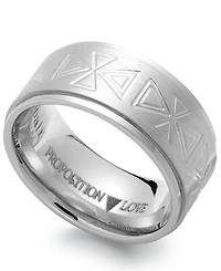 Proposition Love Cobalt Triangle Motif Wedding Band