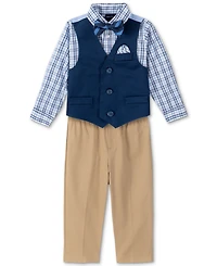 Nautica Baby Boys Shirt, Solid Twill Vest, Pants & Bowtie Set