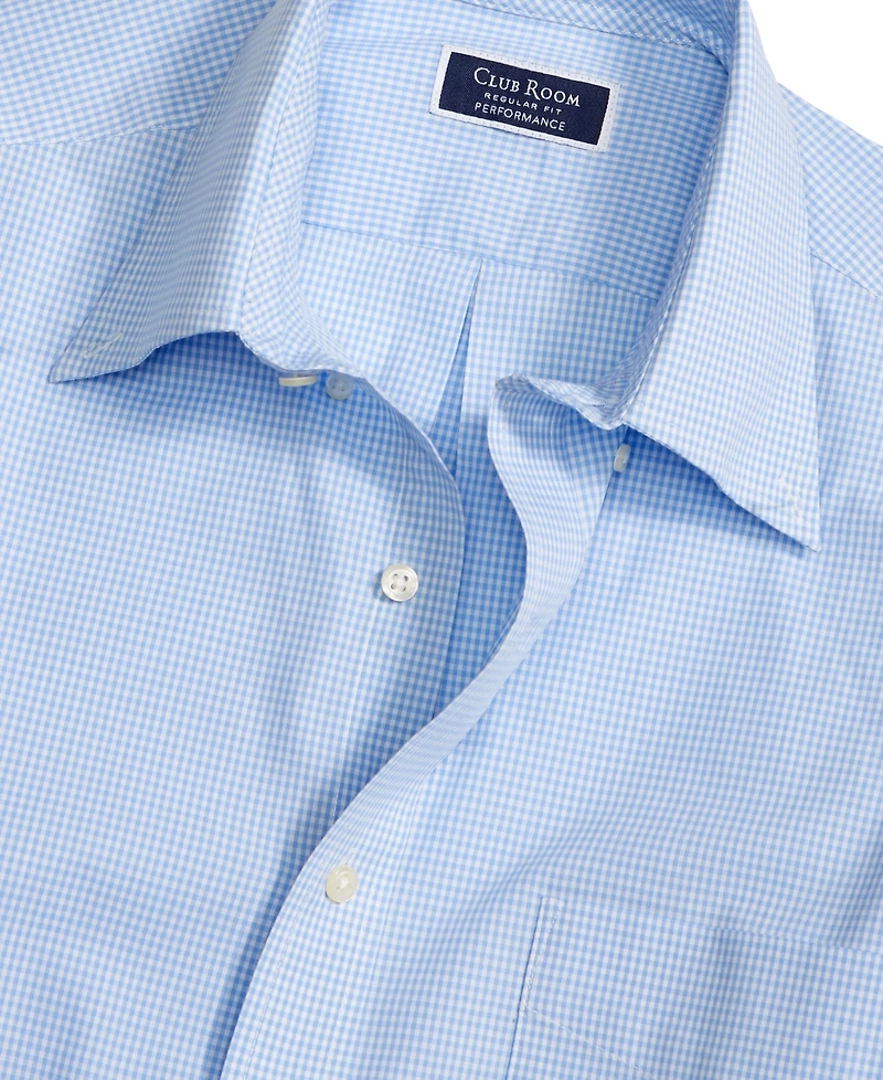 Club Room Men's Regular Fit Mini Gingham Dress Shirt