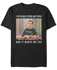 Men's Big Bang Theory Stupid Cry Short Sleeve T-shirt
