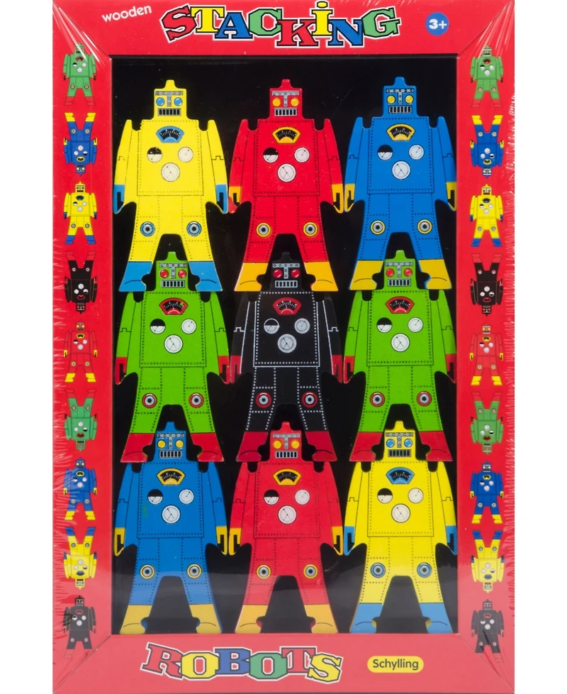Schylling Wooden Stacking Robot Figures