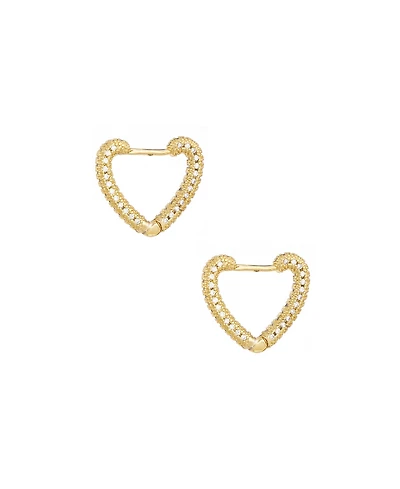 Ettika Small Cubic Zirconia Heart Hoops