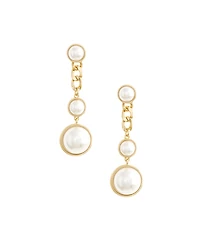 Ettika Pearl and Chain Drop Earrings