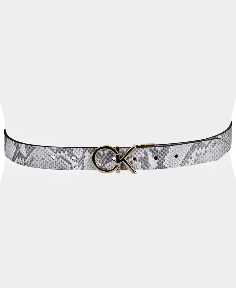 Calvin Klein Women's Reversible Monogram Buckle Belt