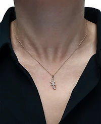 Wrapped Diamond Lizard 18" Pendant Necklace (1/10 ct. t.w.) in 10k Gold,Created for Macy's