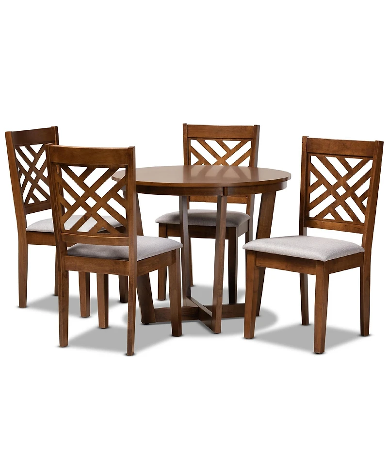 Alena Modern and Contemporary Fabric Upholstered 5 Piece Dining Set