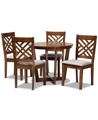 Alena Modern and Contemporary Fabric Upholstered 5 Piece Dining Set