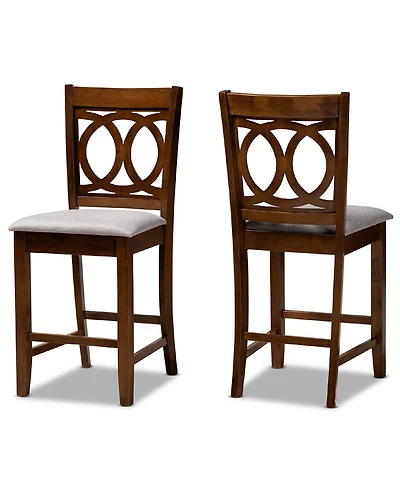Lenoir Modern and Contemporary Fabric Upholstered 2 Piece Counter Height Pub Chair Set