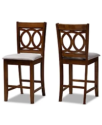 Lenoir Modern and Contemporary Fabric Upholstered 2 Piece Counter Height Pub Chair Set