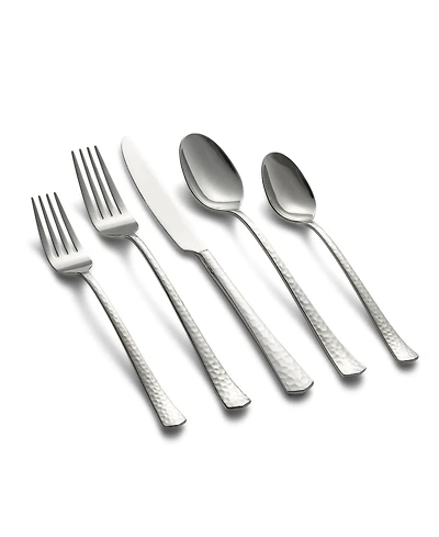 Cambridge Silversmiths Raegan Hammered Mirror 20-Piece Flatware Set, Service for 4