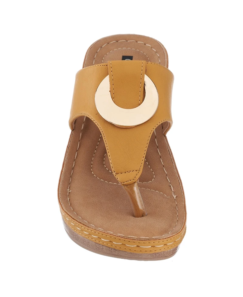 Gc Shoes Women's Genelle Thong Wedge Sandals