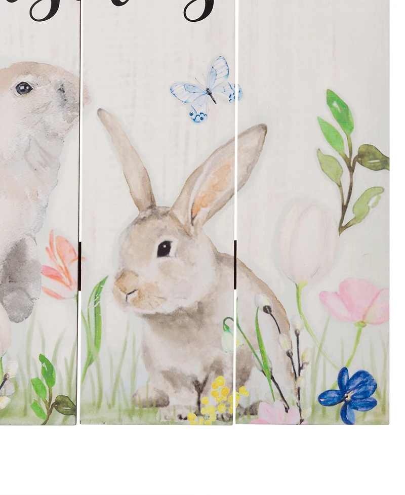 Glitzhome 18"H Easter Wooden Bunny Wall Decor