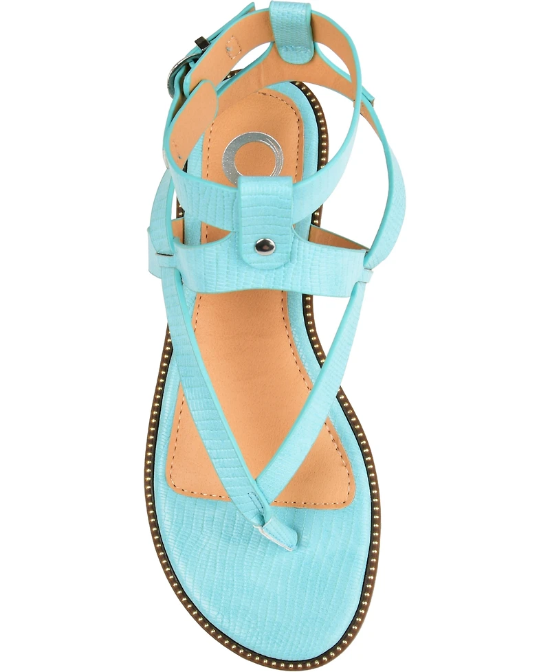 Journee Collection Women's Tangie Ankle Strap Flat Sandals
