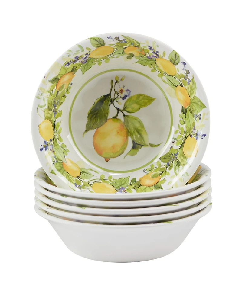 Certified Lemon Zest 6 Piece Melamine All Purpose Bowl