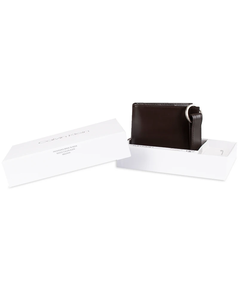 Calvin Klein Men's Rfid Passcase Wallet & Key Fob Set
