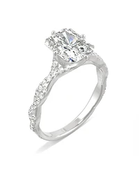 Moissanite Radiant Statement Ring 3-1/10 ct. t.w. Diamond Equivalent 14k White Gold