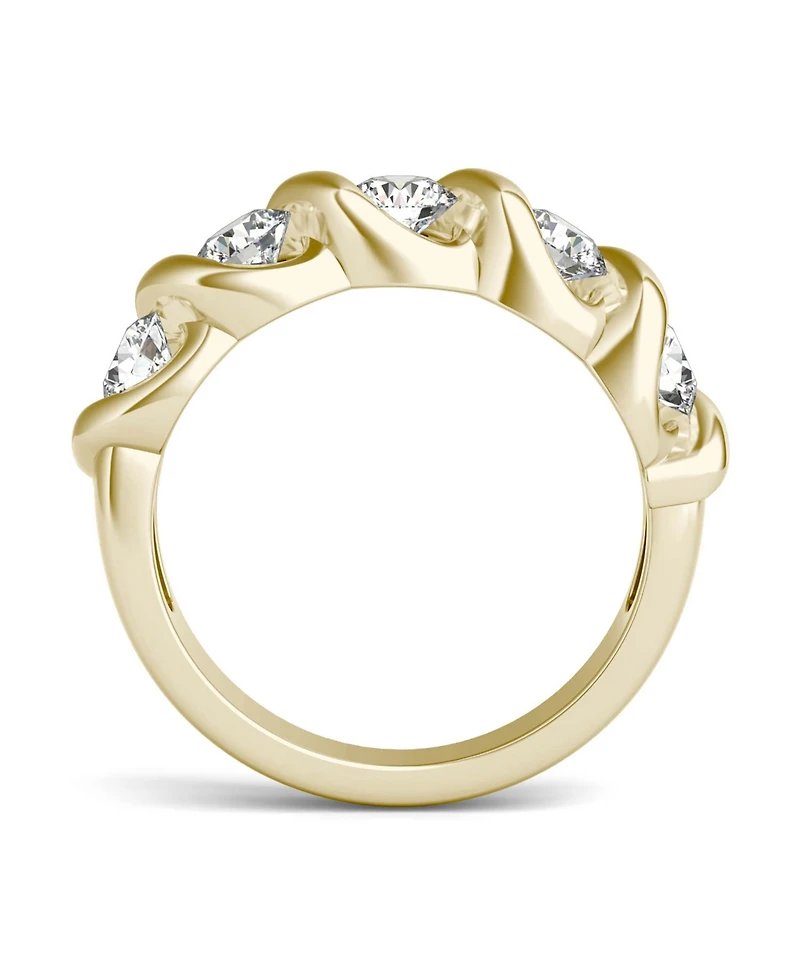 Moissanite Bypass Band 1-1/6 ct. t.w. Diamond Equivalent 14k White or Yellow Gold