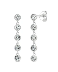 Moissanite Bezel Drop Earrings 1 ct. t.w. Diamond Equivalent in 14k White Gold