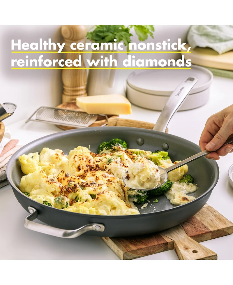GreenPan Chatham Thermolon Healthy Ceramic Nonstick 13" Frypan with Helper Handle