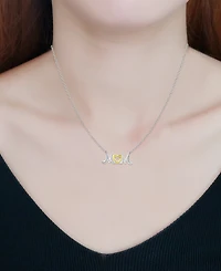 Giani Bernini Mom Heart Pendant Necklace in Sterling Silver & 18k Gold-Plated, 16" + 2" extender, Created for Macy's