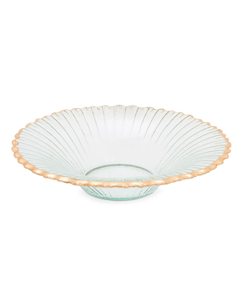 Classic Touch Glass Ruffle Bowl with Edge