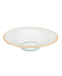 Classic Touch Glass Ruffle Bowl with Edge