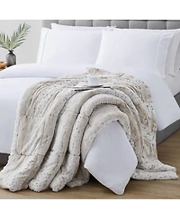 Christian Siriano Snow Leopard Luxury Faux-Fur Throw, 60" x 70"