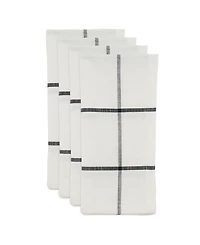 Saro Lifestyle Cotton Table Napkins with Simple Plaid Design, Set of 4, 20" x 20"