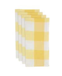 Saro Lifestyle Buffalo Plaid Check Pattern Design Cotton Napkins, Set of 4, 20" x 20"