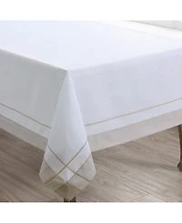 Saro Lifestyle Casual Tablecloth with Banded Border Design