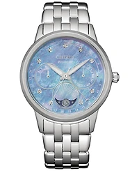 Citizen Women's Calendrier Diamond Accent Stainless Steel Bracelet Watch 37mm