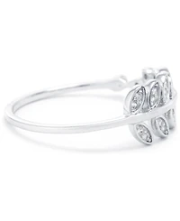 Pave Leaf Ring in Sterling Silver (also in 18k Gold-Plated Sterling Silver)