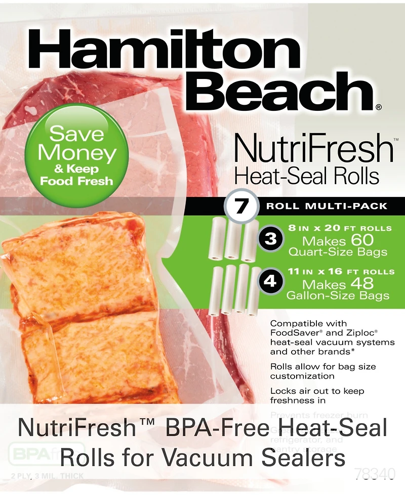 Hamilton Beach NutriFresh Heat-Seal Roll Multi-Pack - 7 Rolls