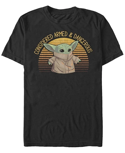 Fifth Sun Men's Sunset Cute Yoda Short Sleeve Crew T-shirt