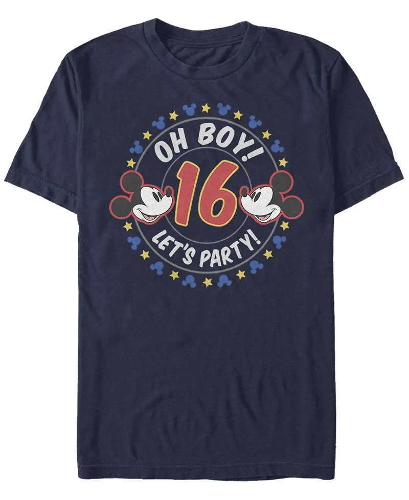 Fifth Sun Men's Oh Boy Mickey 16 Short Sleeve Crew T-shirt