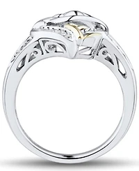 Diamond Mother & Child Ring (1/7 ct. t.w.) in Sterling Silver & 14k Gold