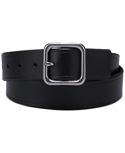 Calvin Klein Women's Square Center Bar Buckle Casual Leather Belt