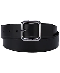 Calvin Klein Women's Square Center Bar Buckle Casual Leather Belt