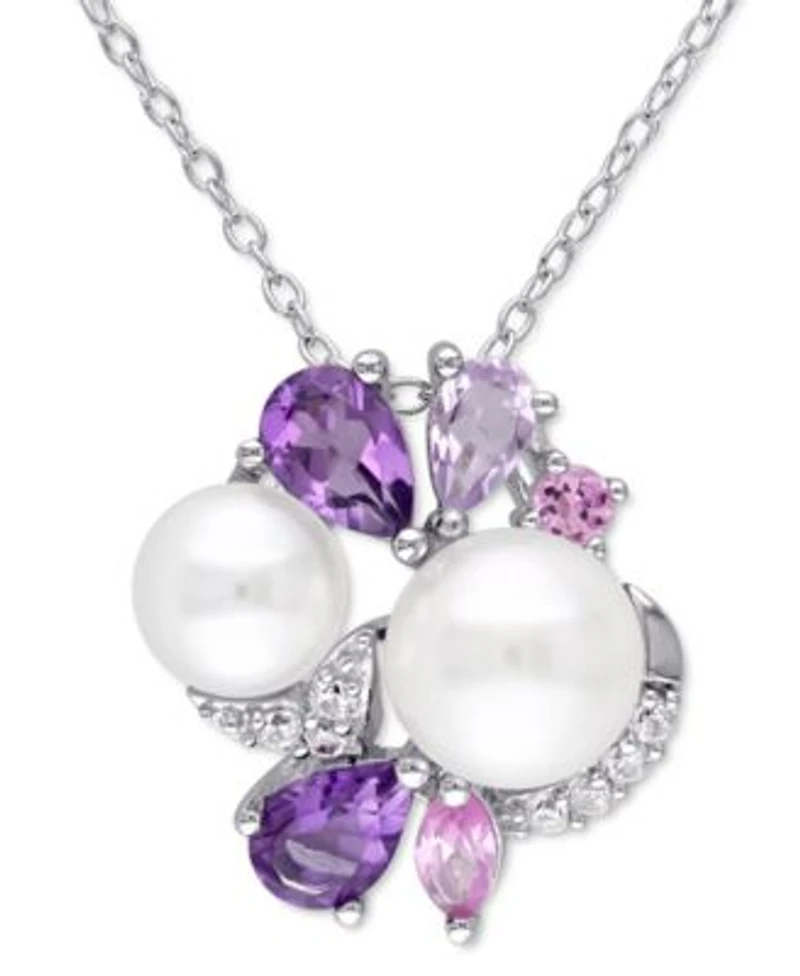 Macys Cultured Freshwater Pearl Multi Gemstone Collection