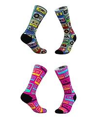 Men's and Women's Cassette Tape Socks, Set of 2