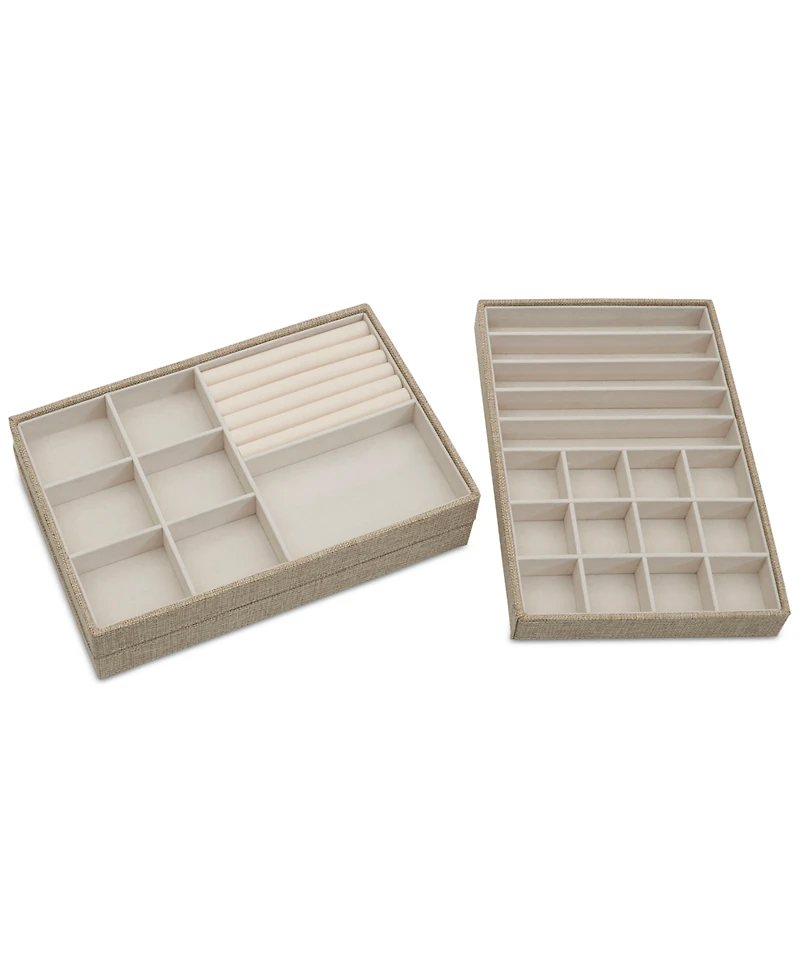 Household Essentials Stackable Jewelry Trays, Set of 3