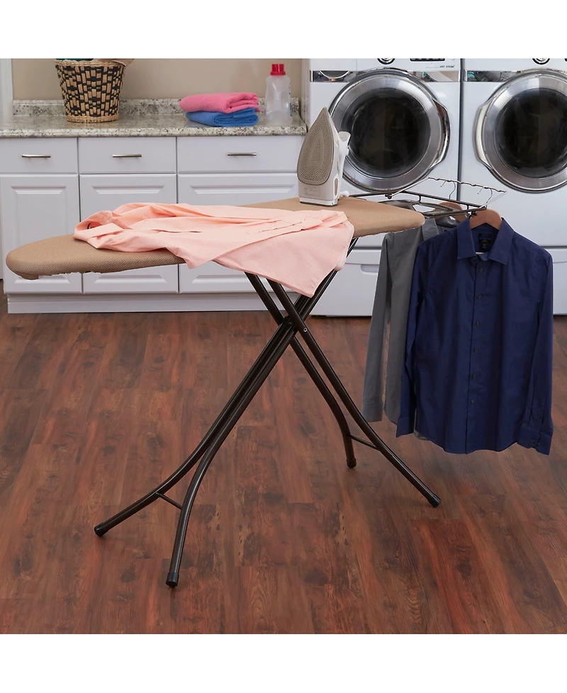 Household Essentials Mega Wide Top Ironing Board, 4-Legs, Antique Bronze Frame