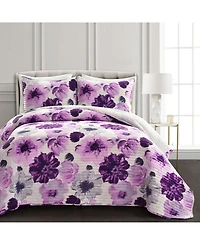 Lush Decor Leah 3 Piece Quilt Set, King
