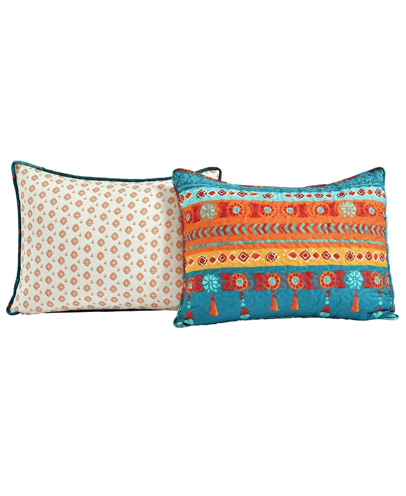 Lush Decor Boho Watercolor Border 3 Piece Quilt Set