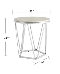 Lunia Faux Stone Round Side Table